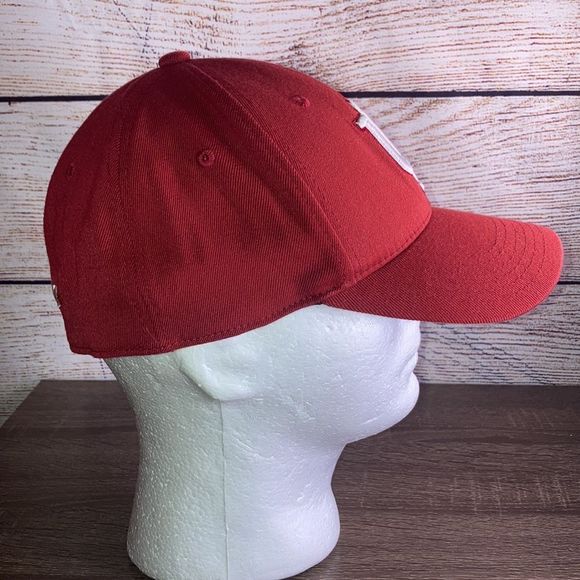 Men's Top of the World Crimson Indiana Hoosiers Red & White Fitted Hat - Picture 3 of 12